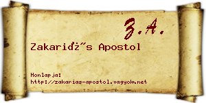 Zakariás Apostol névjegykártya